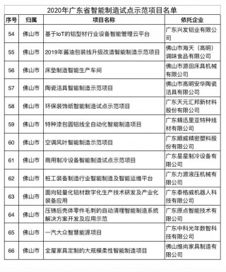 佛山13項目入選全省智能制造試點示範！涵蓋家居智慧能源多領域