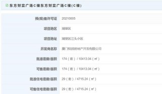 拿證速遞｜東方財富廣場C幢29套住宅獲批 面積4715.24㎡