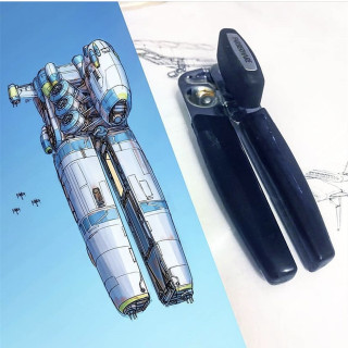 愛好太空的畫師，在他眼中，生活中的物品都可以化身為各種飛行器