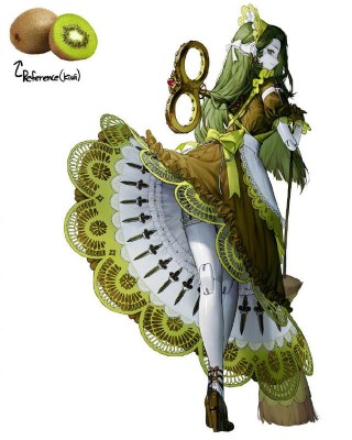 蛋撻生蠔一類的美食也能擬人化，獼猴桃變成可愛妹子，太萌啦