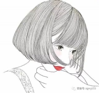 唯美手繪女生短髮