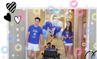 安以軒一家為大兒子慶生，穿露肩T恤配麻花辮像“少女”，太美了