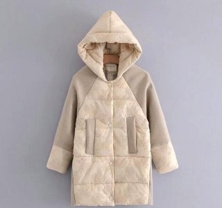 冬裝新款加厚連帽棉服繭型棉衣中長款棉襖