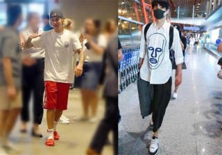 比伯和劉昊然同穿白色短袖，網友：一個放蕩不羈，一個乖巧內斂！