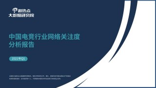 電競行業網絡關注度分析報告·2021年Q1版