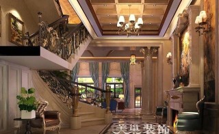 美巢裝飾別墅設計：象湖郡新古典風格裝修 樓梯過道晚上誰敢走啊