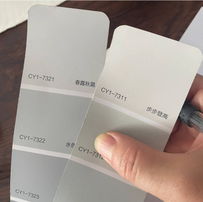 北歐簡約風裝修客廳背景牆刷淺灰色晨陽水漆步步登高牆面好看嗎?